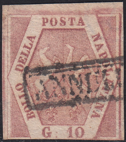 PV60_537 - 1858 - Stemma delle due Sicilie, 10 grana rosa brunastro I tavola usato (10)
