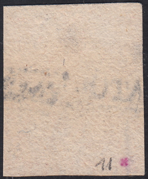 PV60_547 - 1858 - Stemma delle Due Sicilie, 10 grana rosa carminio chiaro II tavola con monogramma "B.T." usato (11a/i)