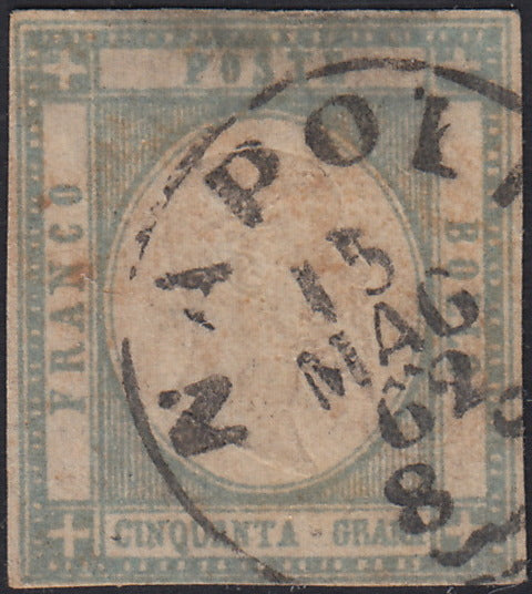 1859 - 1 brown olive grain II table paper of Naples new with original gum (4b) 