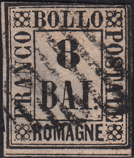 A2_84 - Governo Provvisorio delle Romagne, 8 baj rosa usato con annullo originale (8)