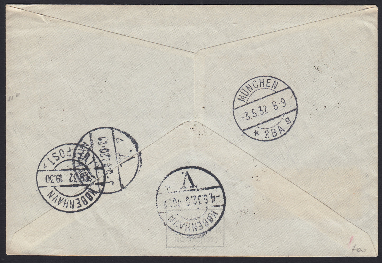 1926 - 1st air postal service Turin - Trieste 1/4/26 with Franciscan c. 60 carmine + P.Aerea c. 60 gray (195 + A3) 