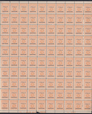 AMGOT5 - 1943 Occupazione Anglo-Americana della Sicilia, c. 15 arancio e nero foglio completo di 100 esemplari nuovo con gomma integra (1)