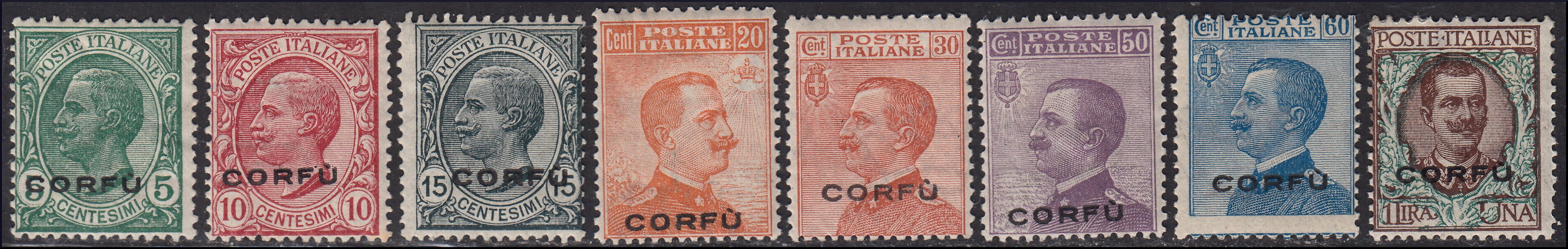 AO23 - 1923 - Corfù I emissione serie completa nuova con gomma originale (1/8)