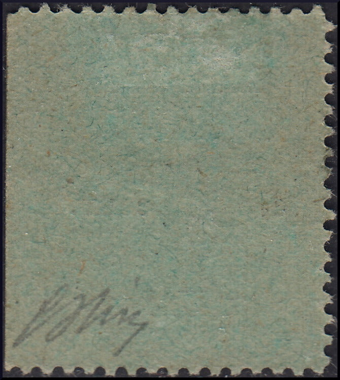 1918 - Town Hall of Udine, 5 cents black on blue-green paper, not perforated on the right, new with gum (1)