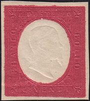 AY54 - 1863 - III emissione III composizione c. 20 su rosso mattone ristampa Matraire nuovo con gomma originale (R11)