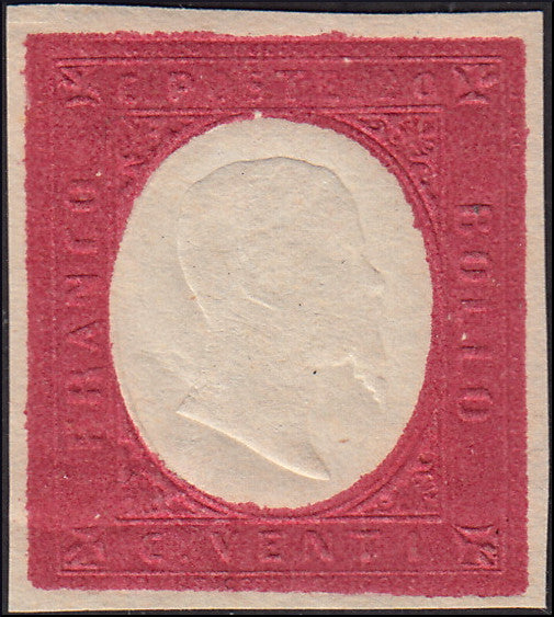 ADRS261 - 1854 - III edición c. 20 oro, prueba de color de la composición II, nuevo, sin engomar (P37a)