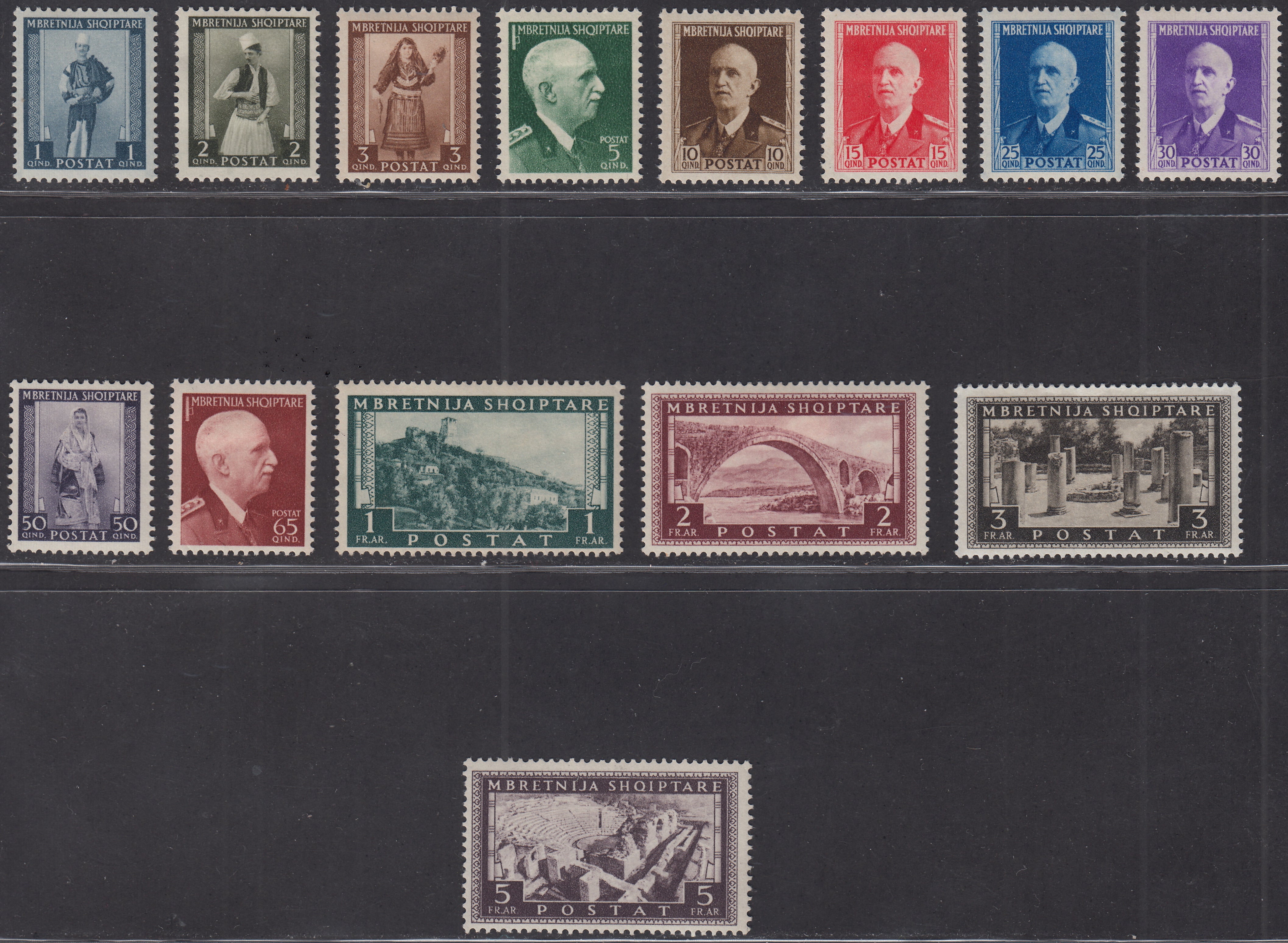 Alb20 - 1939 -  Occupazione Italiana dell'Albania, serie ordinaria, nuovi TL (16/29)