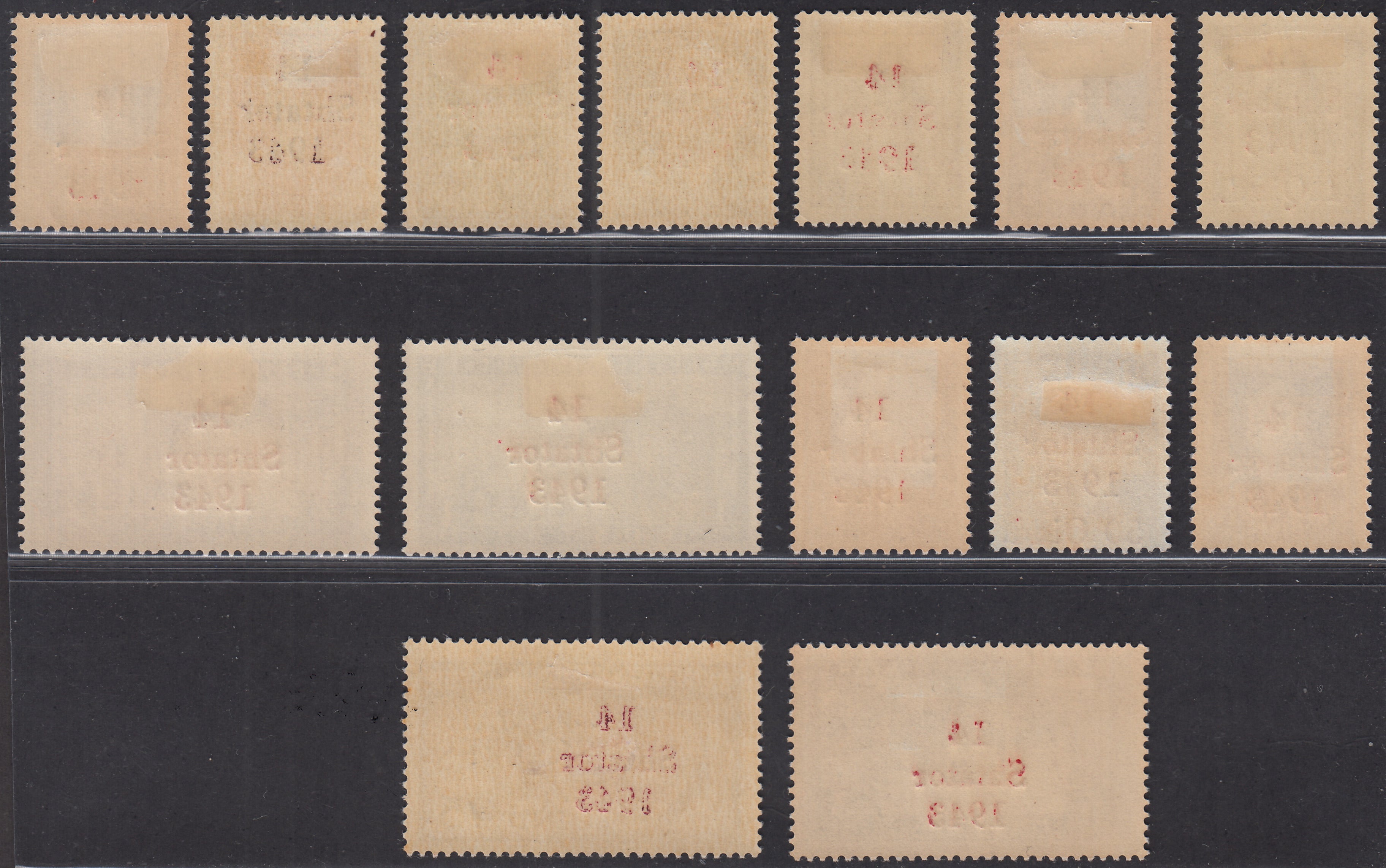 AlbTed1 -1943 - Francobolli di Albania soprastampati "14 Shtator 1943" serie completa di 14 valori nuova gomma originale (1/14)