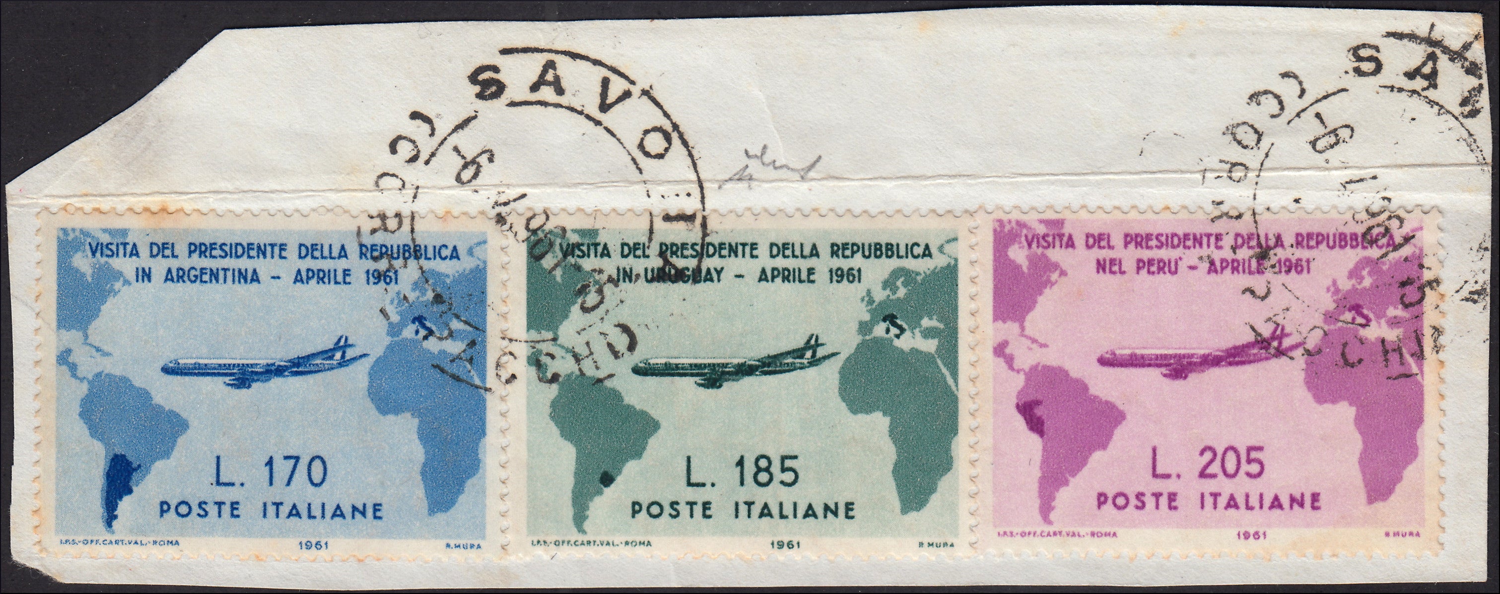 REP34 - 1948 - Winged wheel filigree, Santa Caterina complete set of PO + PA new intact rubber (574/77 + A146/7)