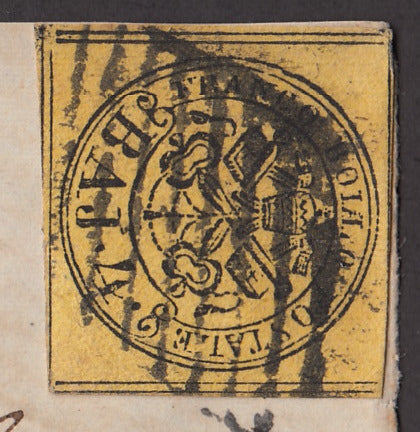 BA23-146 1867 - Frontispiece of letter sent from Rome to Naples 20/6/67 franked with 4 yellow baj (5A).