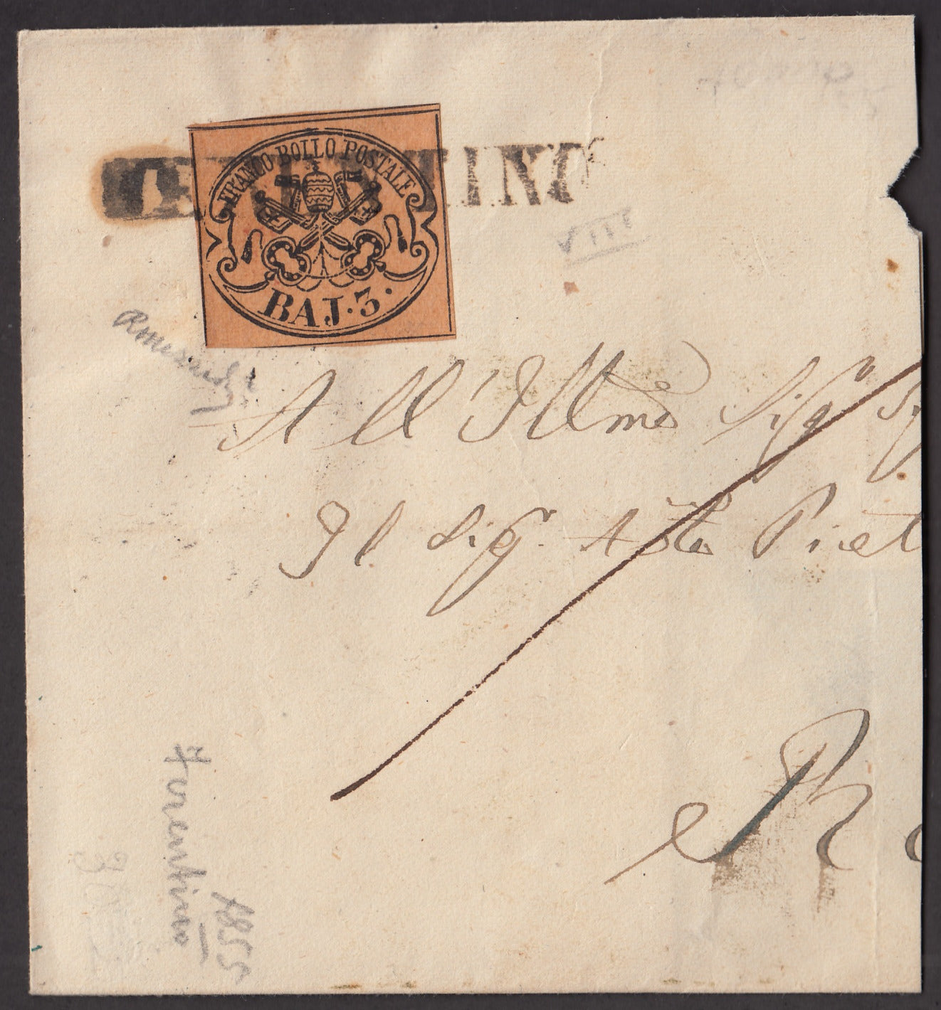 1859 - 1 brown olive grain II table paper of Naples new with original gum (4b) 