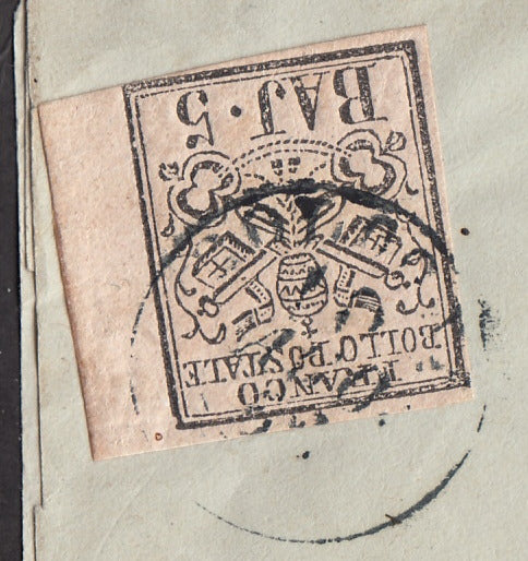 BA23-170 1852 - Carta enviada desde Roma a Florencia franqueada con 5 baj rosa claro (6).