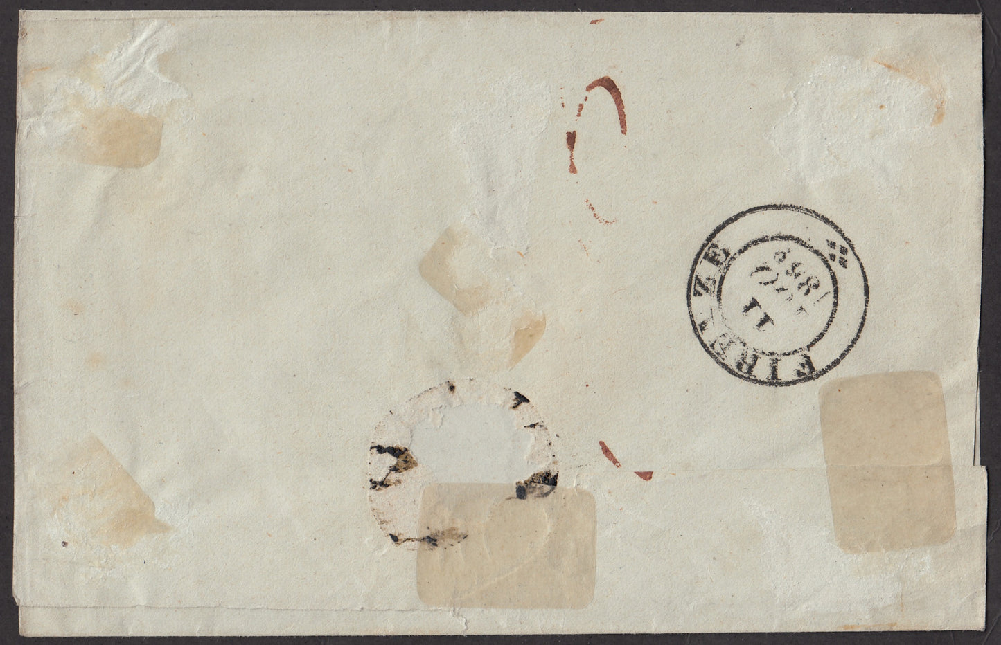 BA23-170 1852 - Letter sent from Rome to Florence franked with 5 light pink baj (6).