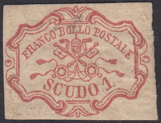 BA23-5 - 1852 - Papal State I issue 1 new carmine shield with rubber (11)