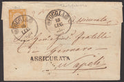 BA23_83 - 1861 - Letter sent from Foggia to Naples 18/7/61 franked c. 20 grit yellow isolated, rare! (23a).