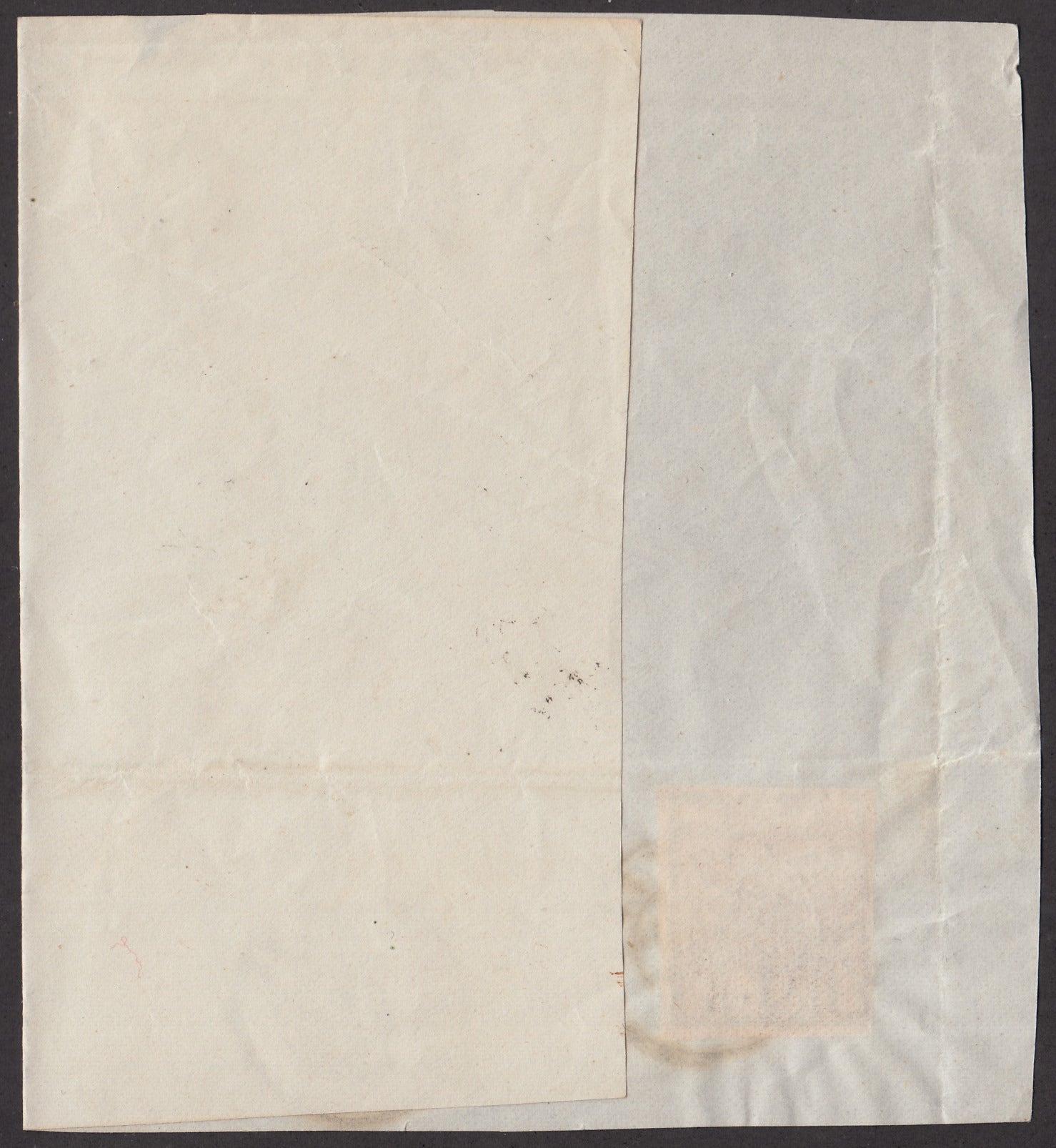 BA23_88 - 1852 - Stato Pontificio I emissione 5 baj rosa chiaro su grande frammento con anullo di Senigallia (6)