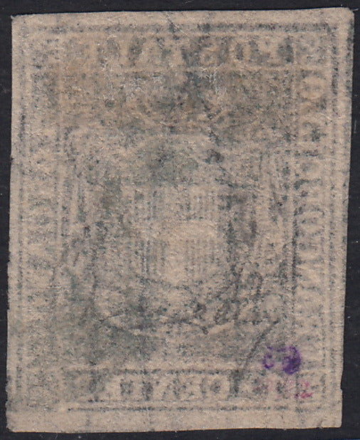 BA25_262 - 1860 - Scudo di Savoia c. 1 violetto bruno su carta bianca e filigrana linee ondulate (17)