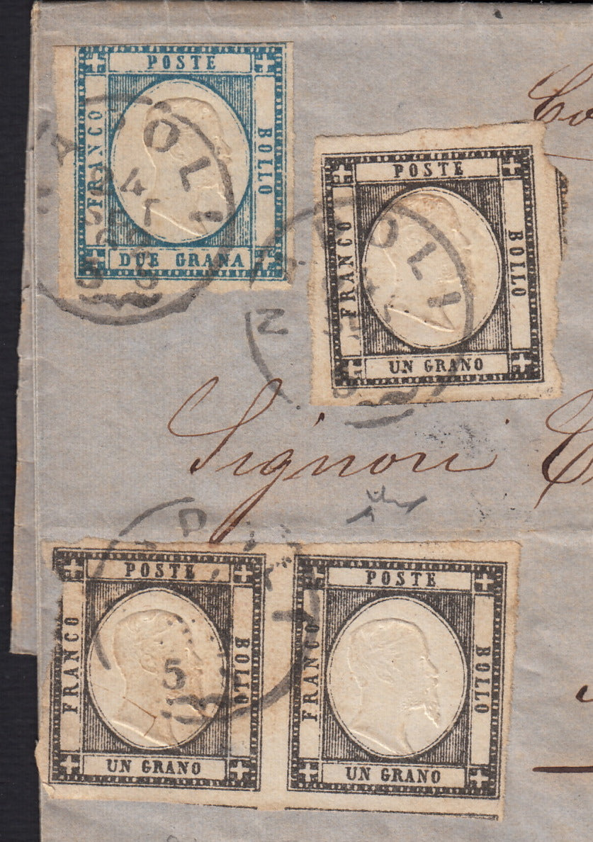 1861 - 1 black grain, copy with triple effigy, new with original rubber (19 AD). Cardillo certificate.