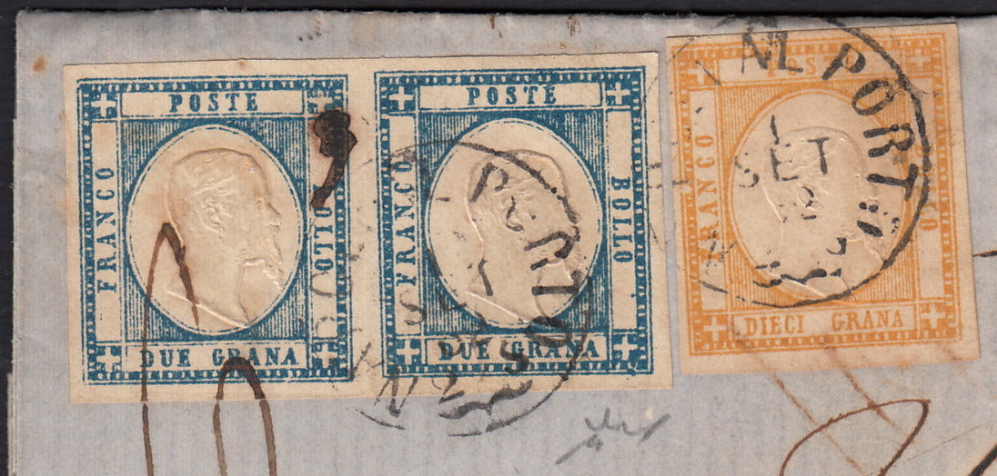 1861 - 1 black grain, copy with triple effigy, new with original rubber (19 AD). Cardillo certificate.