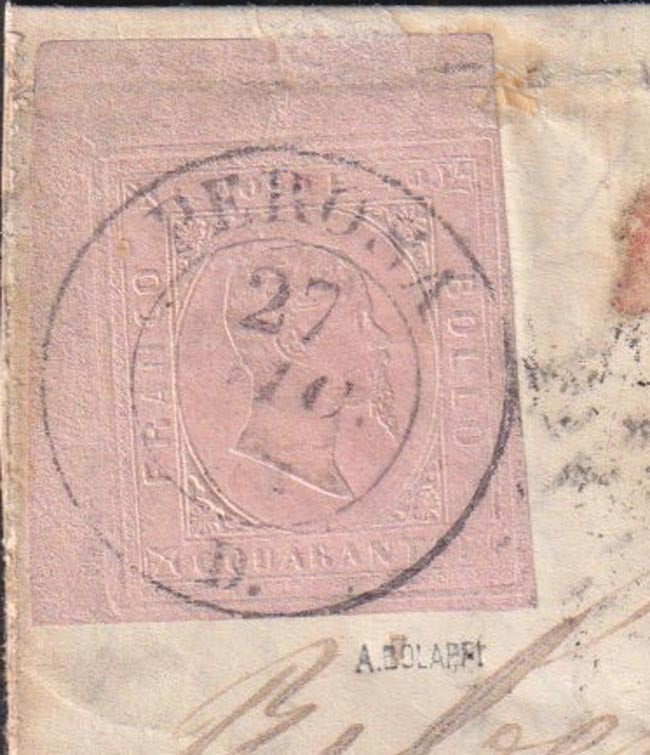 1st issue, c.40 bright carmine pink (3b) new without gum.