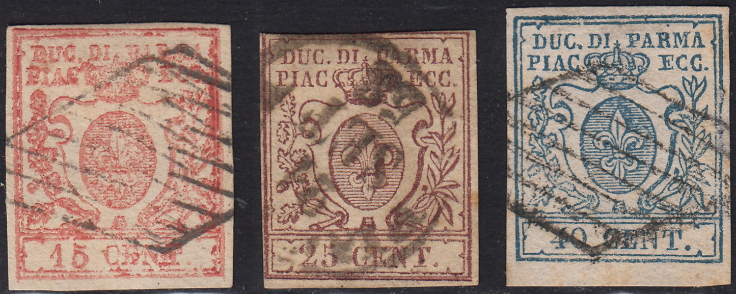 BA25_346 - 1857/59 - III emissione serie completa usata, buona qualità (8/11).