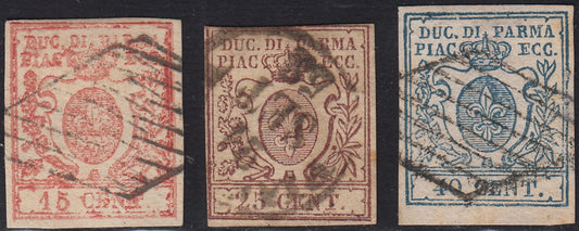 BA25_346 - 1857/59 - III emissione serie completa usata, buona qualità (8/11).