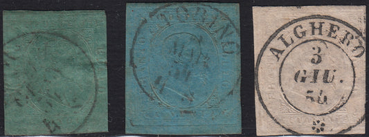 BA25_364 - 1853 - II emissione serie completa di tre valori usata (4/6)