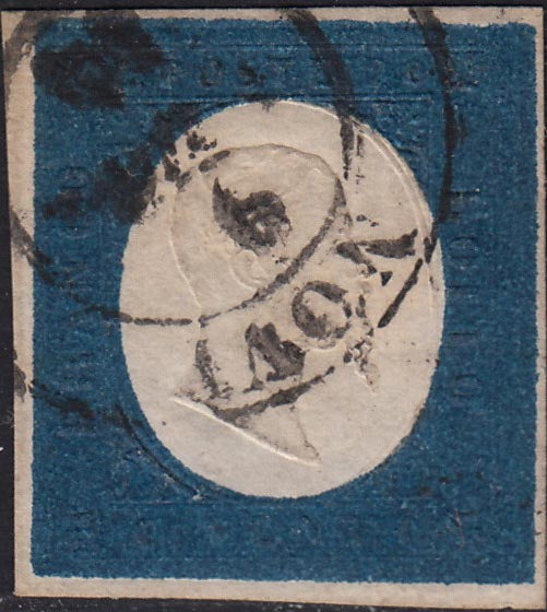 BA25_365_2 - 1854 - III emissione c. 20 azzurro usato (8)