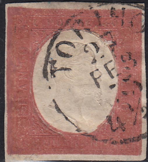 BA25_365_3 - 1854 - III emissione c. 40 rosso mattone usato (9)