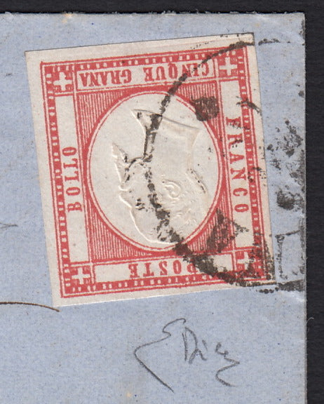 1861 - 1 black grain, copy with triple effigy, new with original rubber (19 AD). Cardillo certificate.
