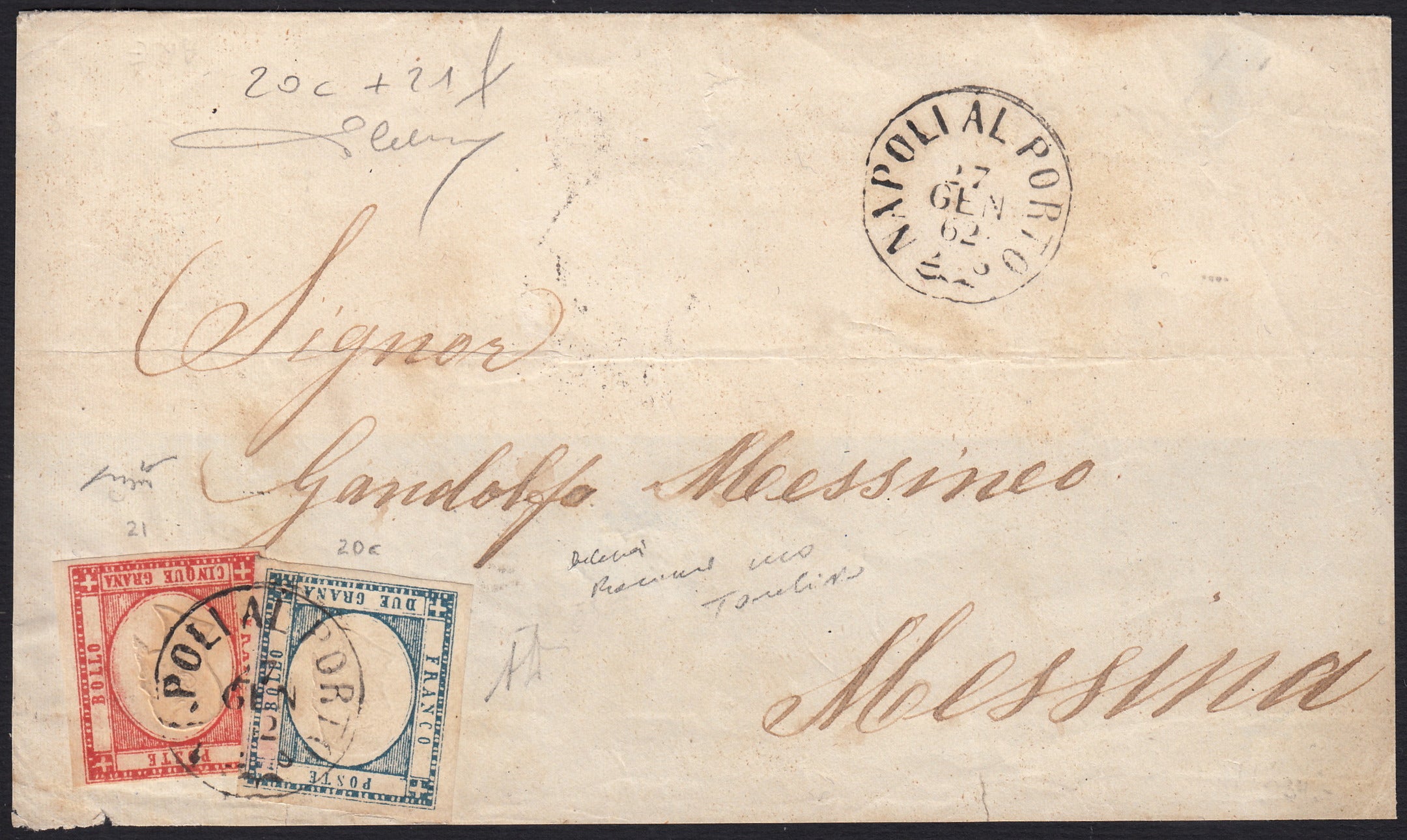 1861 - 1 black grain, copy with triple effigy, new with original rubber (19 AD). Cardillo certificate.