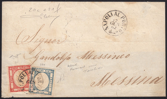 1861 - 1 black grain, copy with triple effigy, new with original rubber (19 AD). Cardillo certificate.