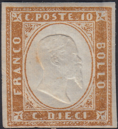 IV issue c. 10 dark chocolate brown I table pair used (14Ce)
