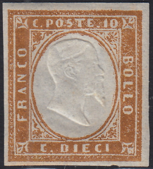 IV issue c. 10 dark chocolate brown I table pair used (14Ce)