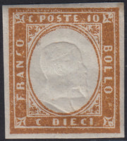 IV issue c. 10 dark chocolate brown I table pair used (14Ce)