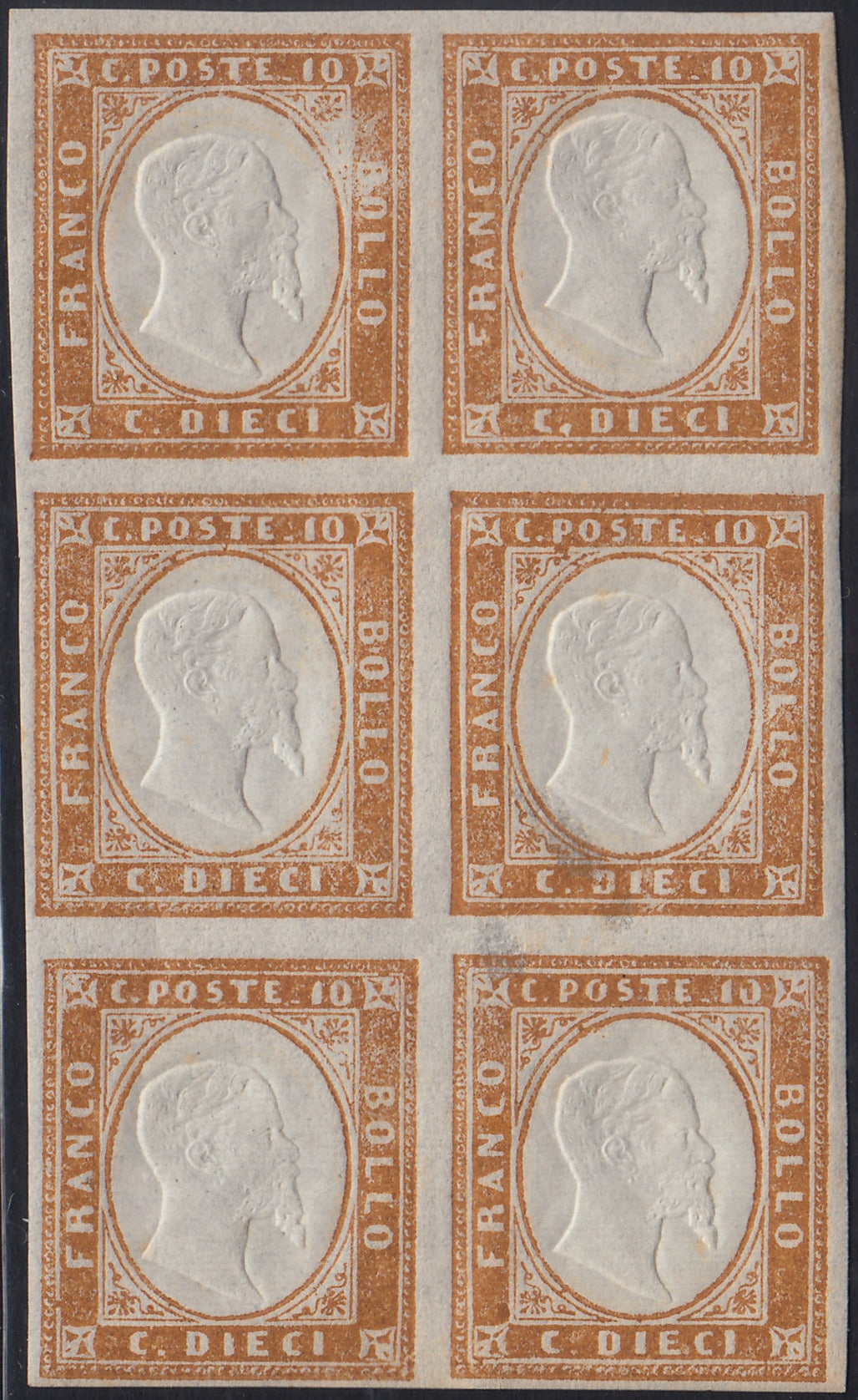 IV issue c. 10 dark chocolate brown I table pair used (14Ce)