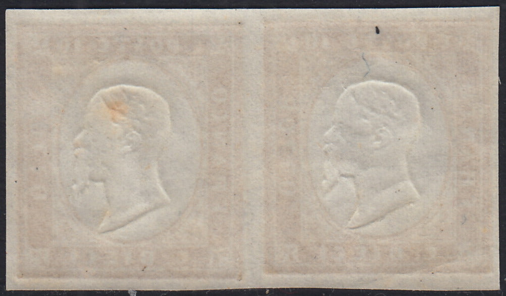 IV issue c. 10 dark chocolate brown I table pair used (14Ce)