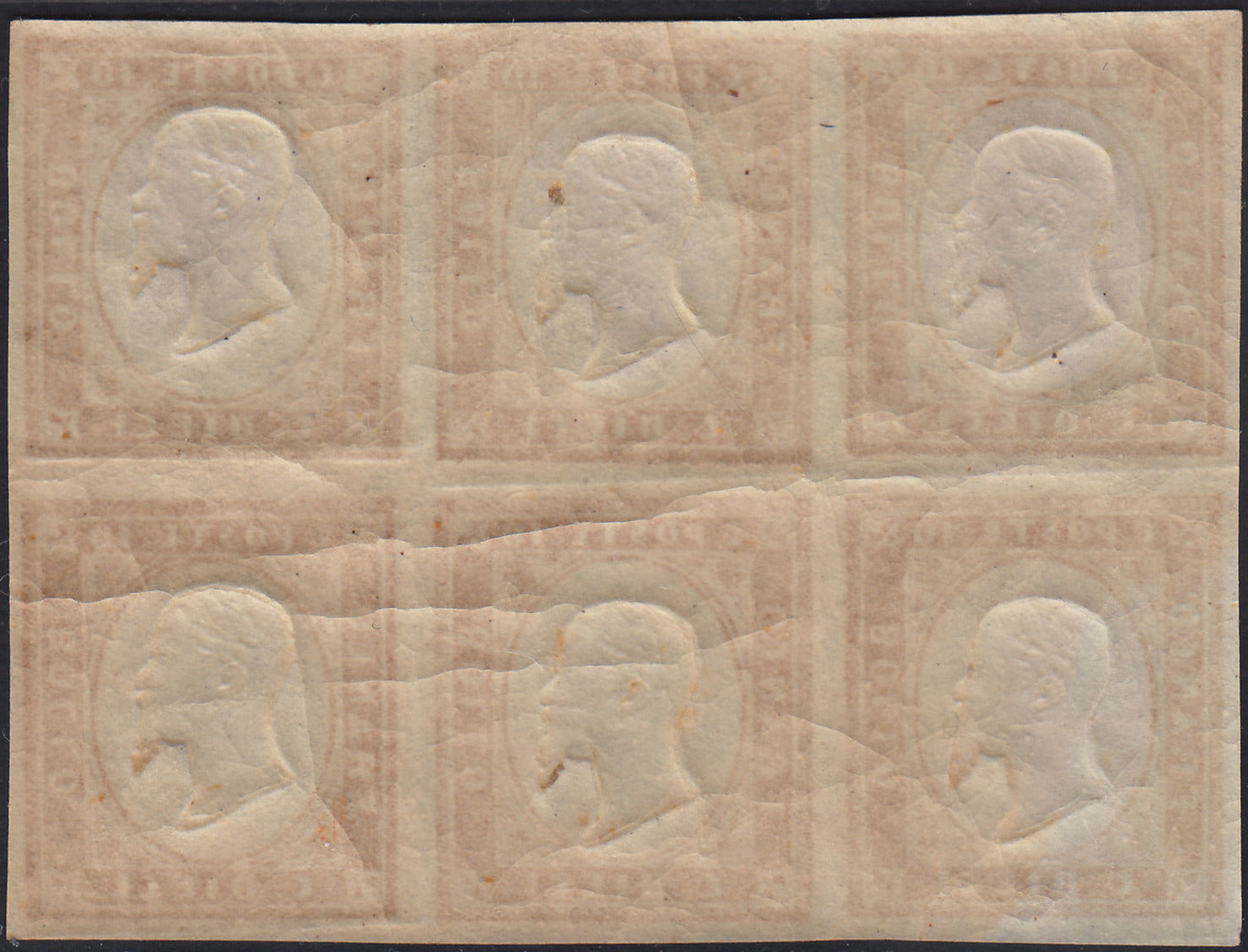 IV issue c. 10 dark chocolate brown I table pair used (14Ce)