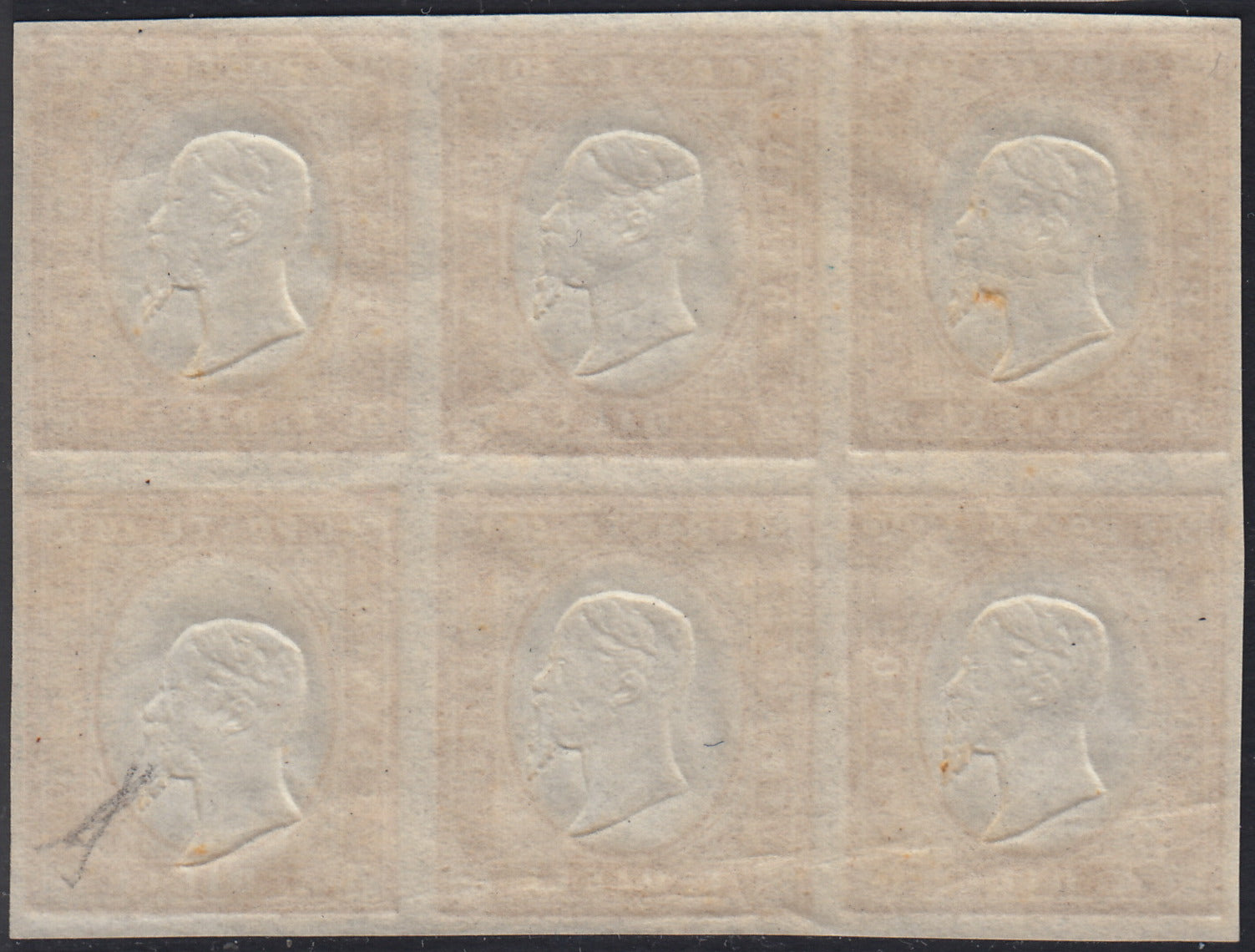 IV issue c. 10 dark chocolate brown I table pair used (14Ce)