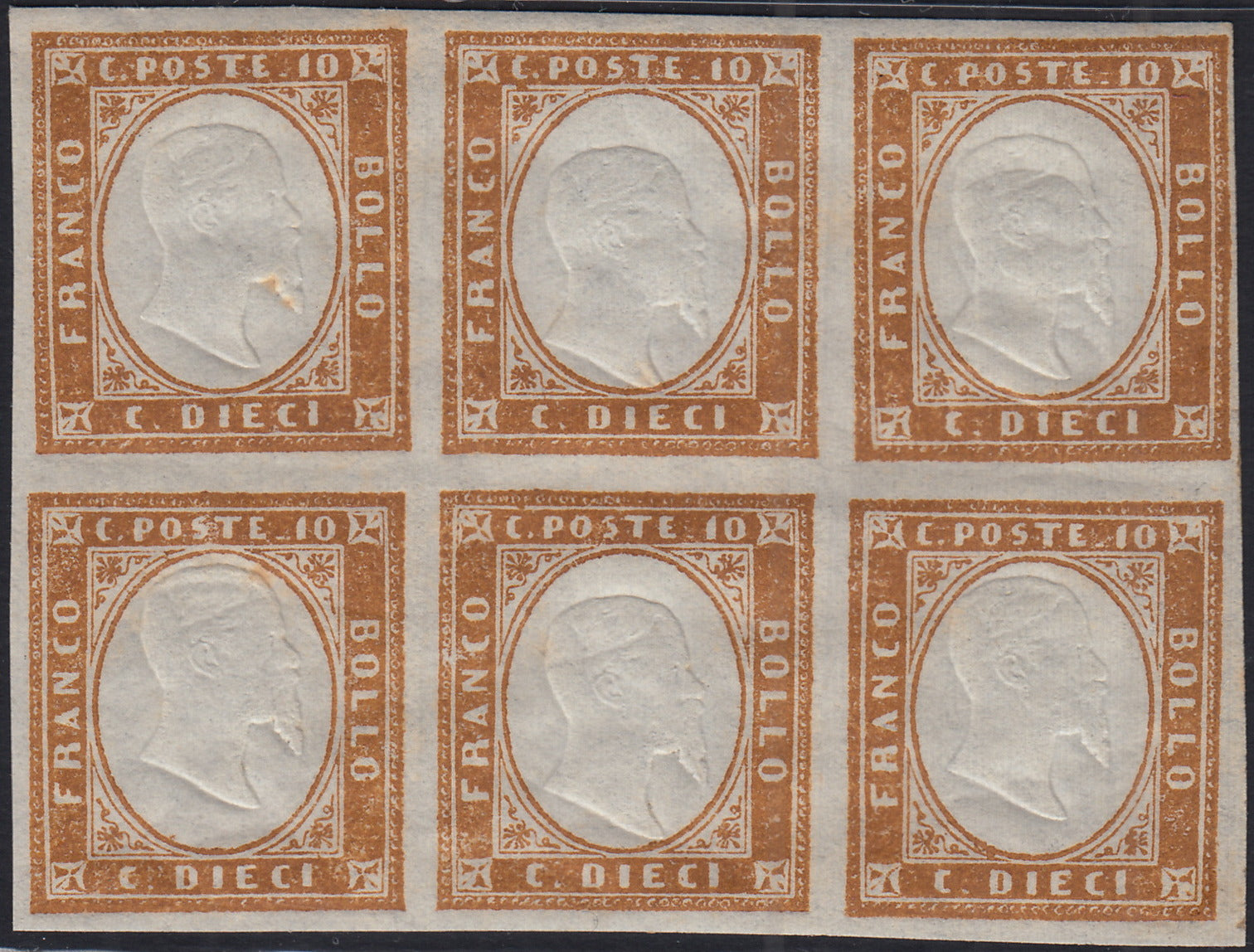 IV issue c. 10 dark chocolate brown I table pair used (14Ce)