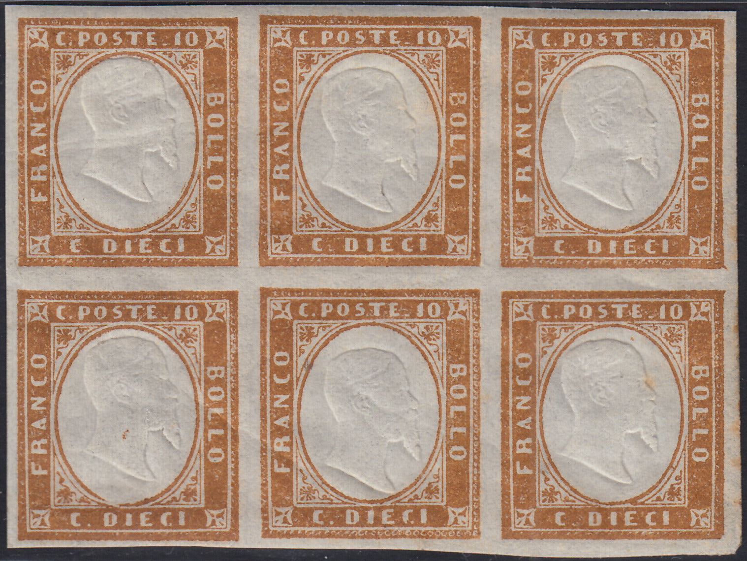 IV issue c. 10 dark chocolate brown I table pair used (14Ce)