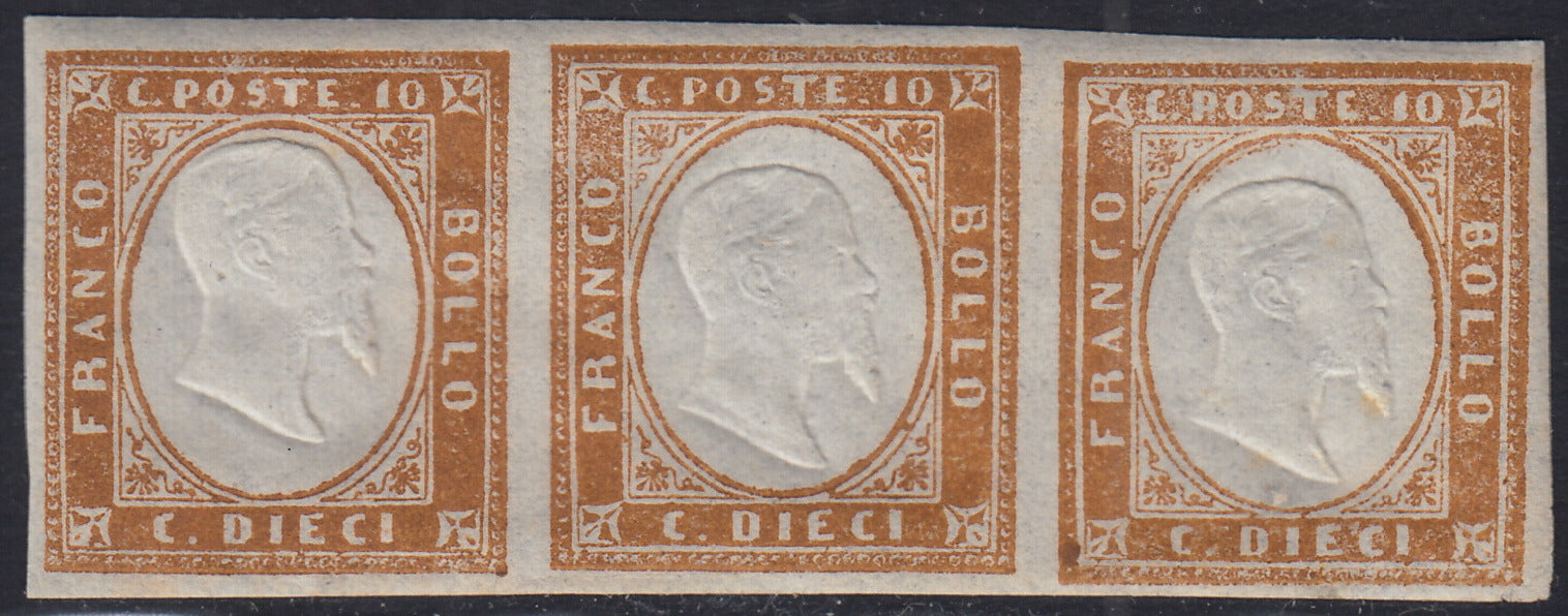IV issue c. 10 dark chocolate brown I table pair used (14Ce)