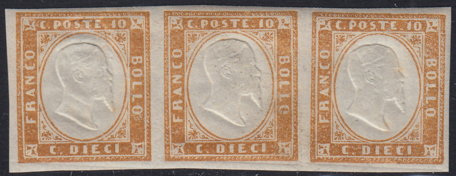 IV issue c. 10 dark chocolate brown I table pair used (14Ce)
