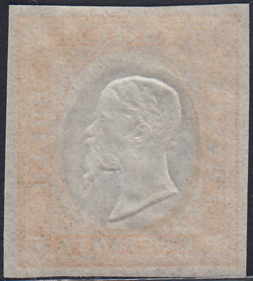 BA25_725 - 1862 - Sardegna IV emissione c. 80 giallo tiratura 1862 nuovo con gomma integra (17Da)