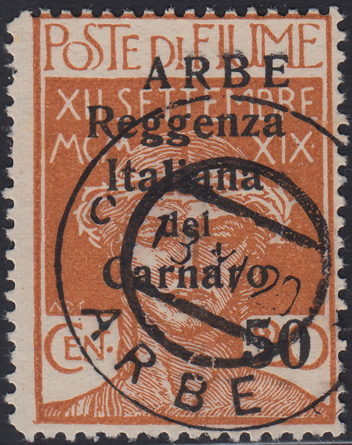ARBE4 - Legionaries of Fiume overprinted VEGLIA in large characters, complete set of four new stamps with original rubber (1/4).