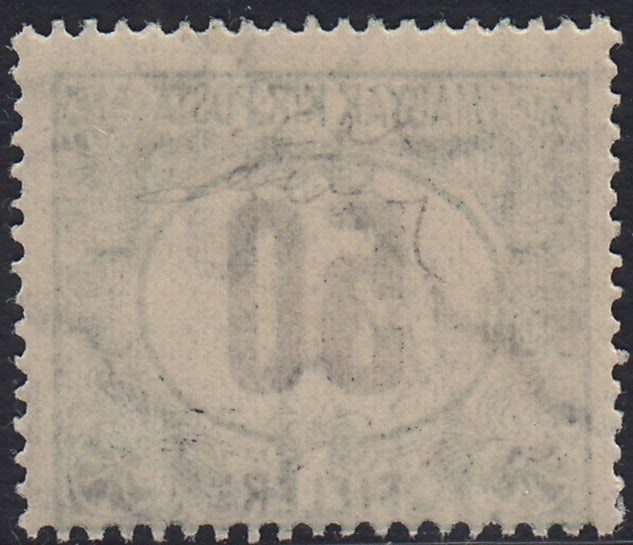 BO23-24 - 1918 - Hungarian tax postmarks 50 black and green filler watermark C with machine-made FIUME overprint used (C3).