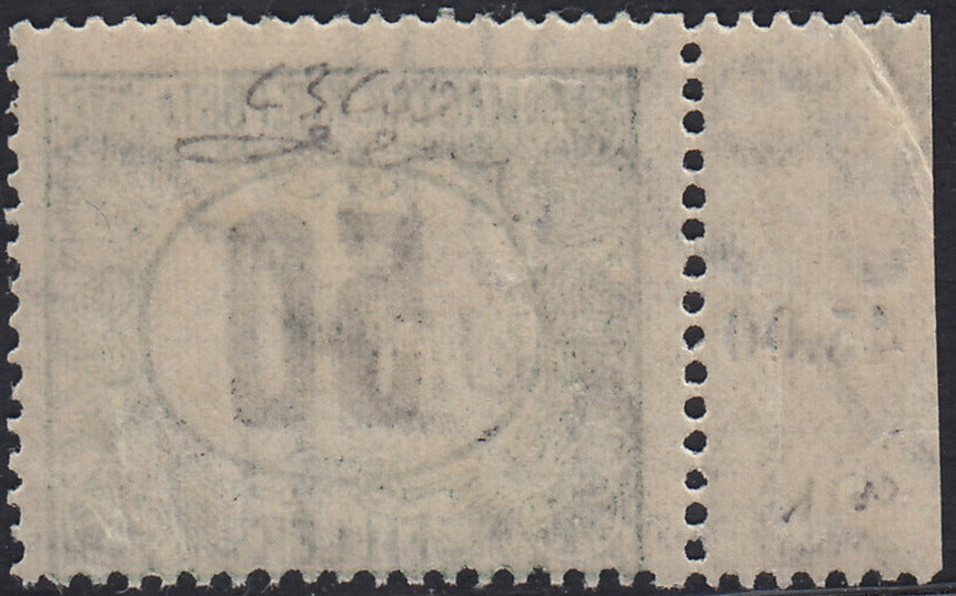 BO23-24 - 1918 - Hungarian tax postmarks 50 black and green filler watermark C with machine-made FIUME overprint used (C3).