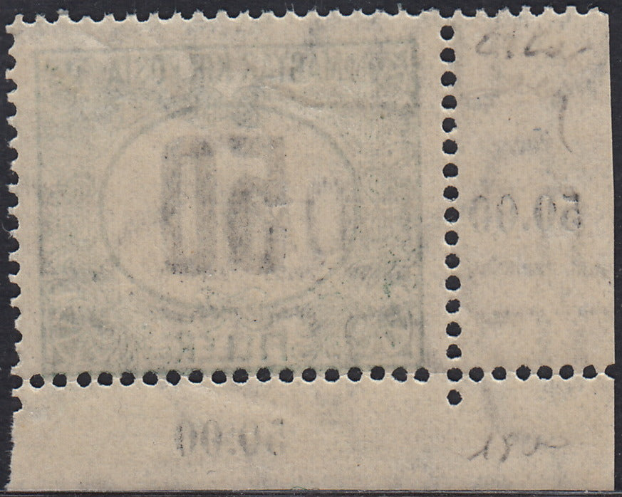 BO23-24 - 1918 - Hungarian tax postmarks 50 black and green filler watermark C with machine-made FIUME overprint used (C3).