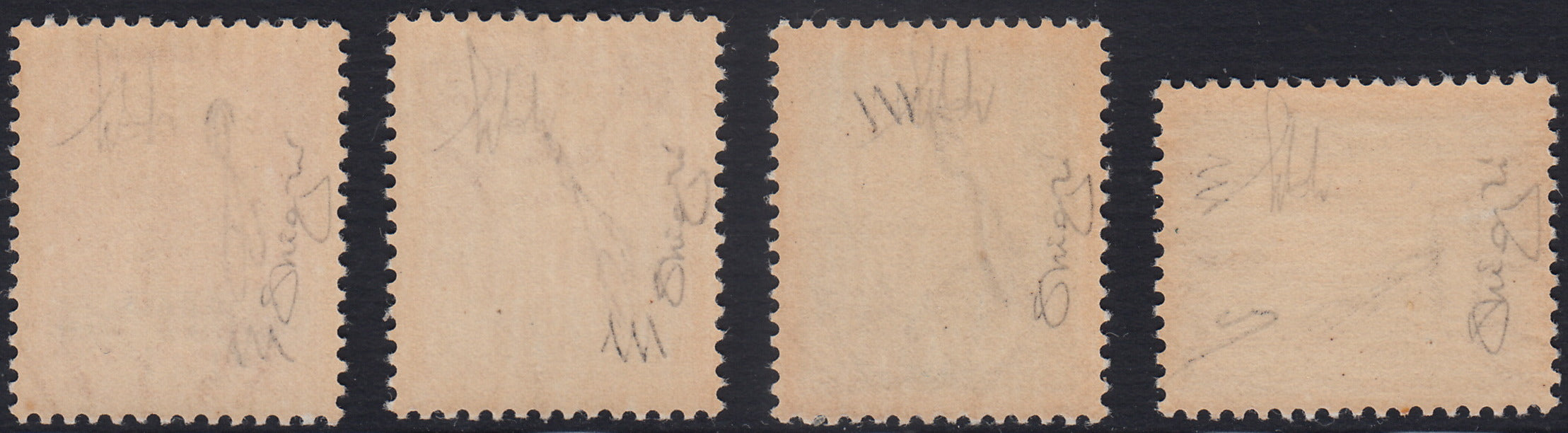 BA26_138 - 1940 -  Occupazione Italiana dell'Albania, Imperiale soprastampata "Regno d'Albania", serie completa di quattro valori non emessi nuovi gomma integra (12/15)