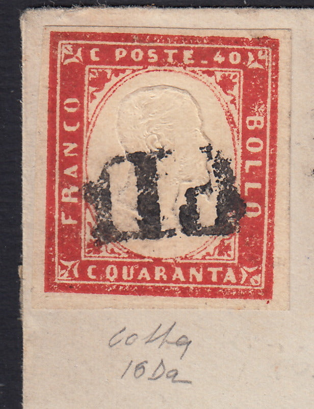 BA26_147 - 1862 - IV emissione c. 40 rosso carminio tiratura 1861 isolato su lettera da PISA per Parigi 17/3/62, annullo P.D. punti 10 (16D)